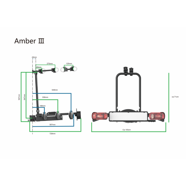 Pro-User Pro-user Amber III - Fietsendrager - 3 Fietsen - Kantelbaar