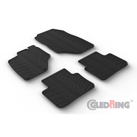 Gledring Rubbermatten passend voor Peugeot 5008 III Hybrid/PHEV 2024- (T profiel 4-delig + montageclips)