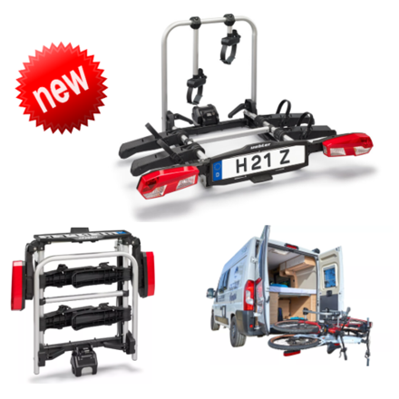Uebler H21 Z- 2026 model - Geschikt voor 2 fietsen - Bestelwagens - Draaggewicht 60 kg - Inklapbaar - Kantelbaar