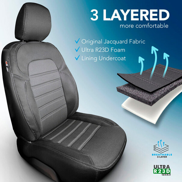 otoM otoM Original Design Stoffen Stoelhoezenset 1+1 passend voor Maxus E-Deliver 3 2020-