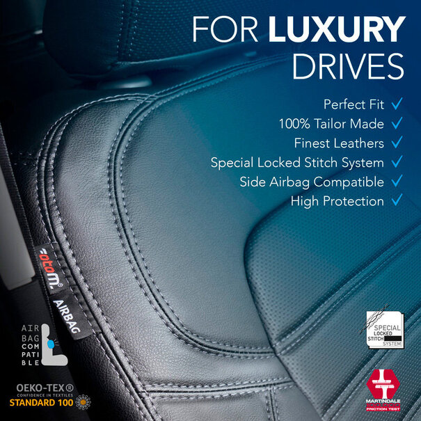 otoM otoM New York Design Kunstleder Stoelhoezenset 2+1 passend voor Opel Movano C 2022- (split in rug bank)