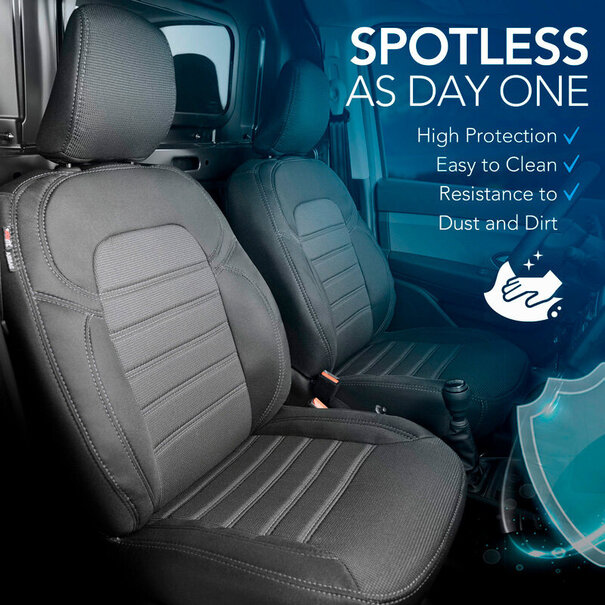 otoM otoM Original Design Stoffen Stoelhoezenset 1+1 passend voor Mercedes EQV 2020- (armsteun aan bestuurders- en passagiersstoel)