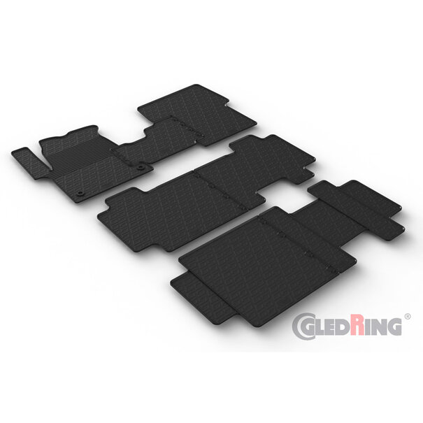 Gledring Gledring Rubbermatten passend voor Citroën Spacetourer 2016- / Fiat Scudo 2022- / Opel Zafira Life 2019- / Peugeot Traveller 2016- / Toyota Proace Verso 2016- (2de zitrij) (G profiel 2-delig + montageclips)