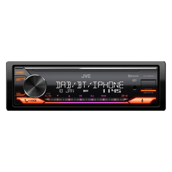 JVC JVC KD-482DBT - Mechless autoradio -  Variabele toetsverlichting -  AUX,  USB,  BT,  DAB+