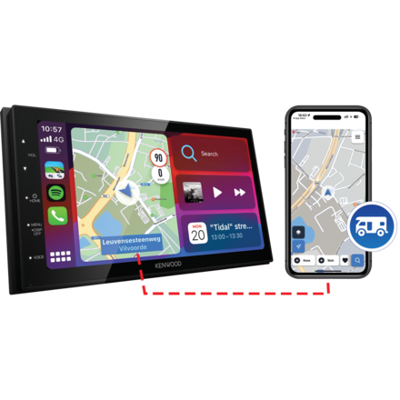 Kenwood DMX5020BTS CAMPER -  6.8 inch touchscreen -  Sygic Camper Software  -  3 jaar gratis kaartupdates -   2-DIN navigatie