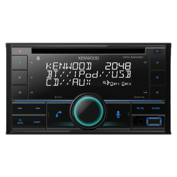 Kenwood Kenwood DPX-5200BT - 2 Din autoradio - Variabele toetsverlichting - AUX,  USB, BT,  FM -  CD speler