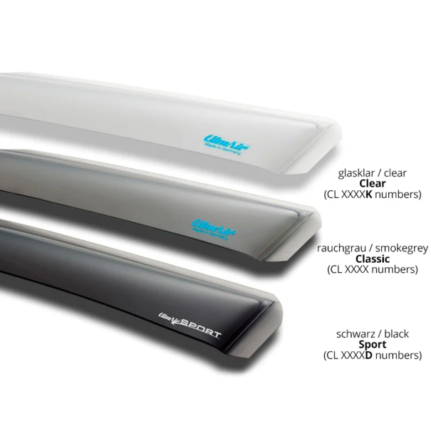 ClimAir Zijwindschermen Dark - Citroen Jumper 2007- / Fiat Ducato 2006- / Peugeot Boxer 2006- / Opel Movano C 2022-