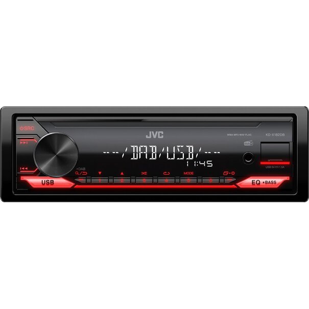 JVC JVC KD-X182DB - Autoradio 1 din - Variabele toetsverlichting - AUX - USB - DAB+  -  Mechless autoradio