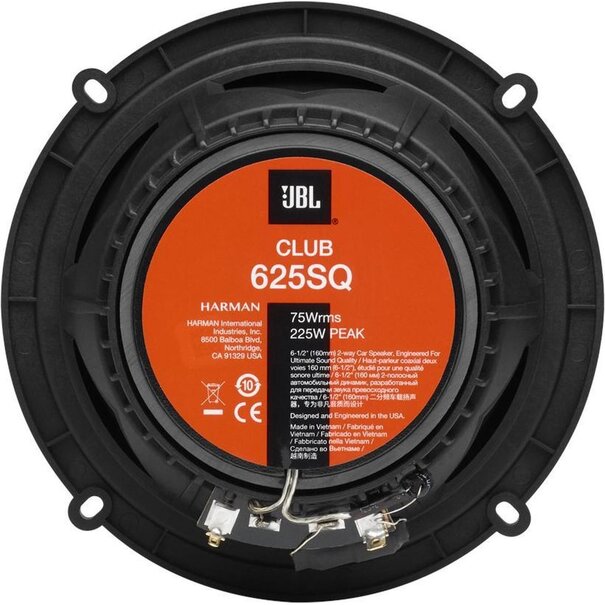JBL JBL Club 625SQ - Autospeakers - 16,5 cm - 2-weg Coaxiaal - 225Watt
