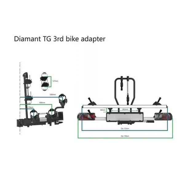 Pro-User Pro-User - 3e / 4e fietsadapter Diamant - Uitbreidingsset - TG / FG 2 / FG 3