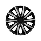 AutoStyle 4-Delige Wieldoppenset Decente - 14-inch - Zilver / Zwart