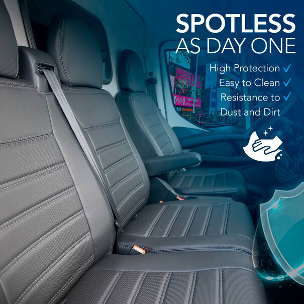 otoM otoM New York Design Kunstleder Stoelhoezenset 2+1 passend voor Volkswagen Transporter T7 2024- (armsteun aan bestuurdersstoel)