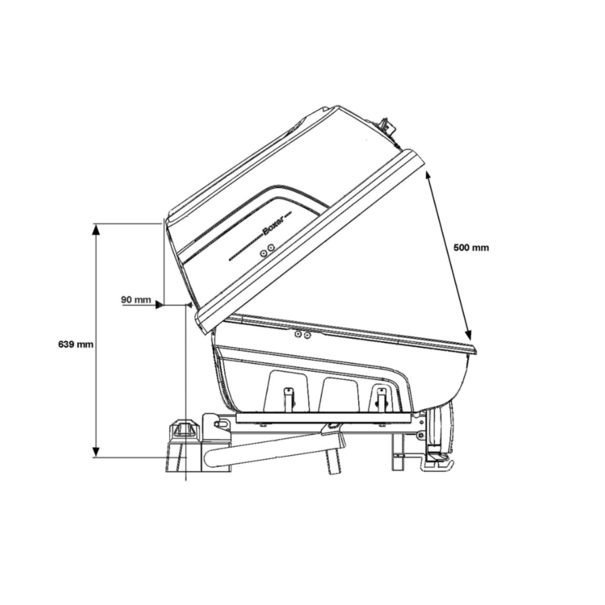 Hapro Hapro Boxer M (Zonder Platform) - Zwart - Trekhaakkoffer - 340 Liter - Hexagon Black - Bagagebox