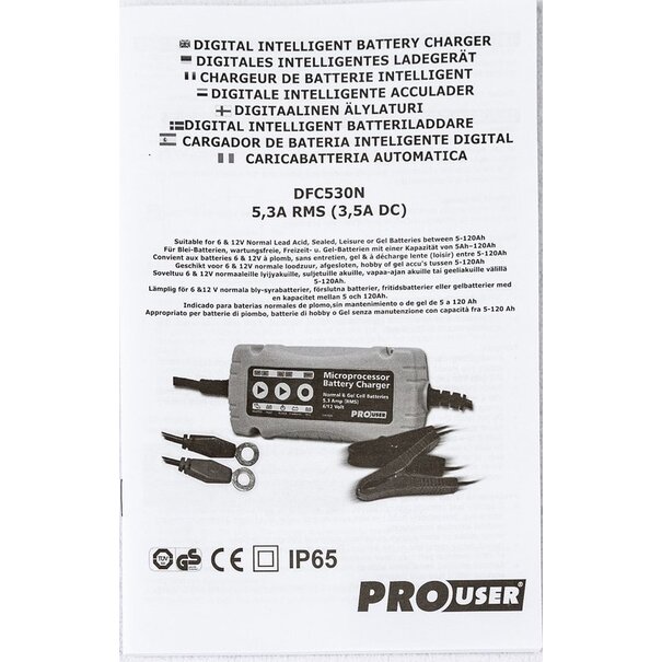 Pro-User Pro-User DFC530N - Intelligente acculader - 6V/12V