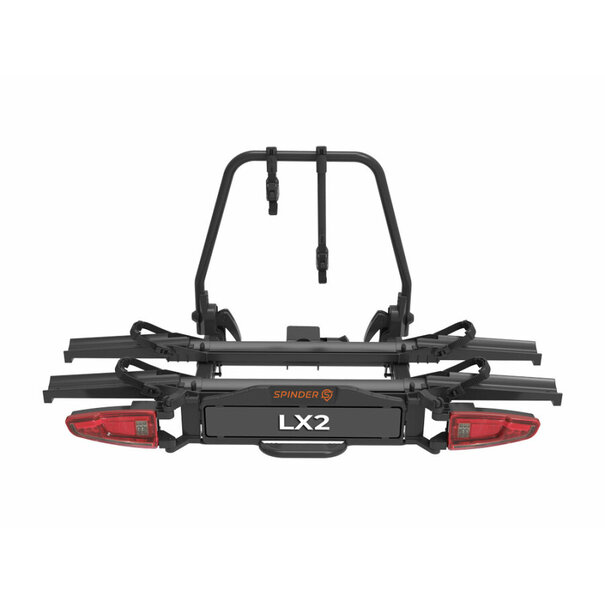 Spinder Spinder LX2 Fietsendrager -  2 E-bikes -  15 Kg - Voor brede banden en frames - Brede U-beugel - Zwart - 2025 Model