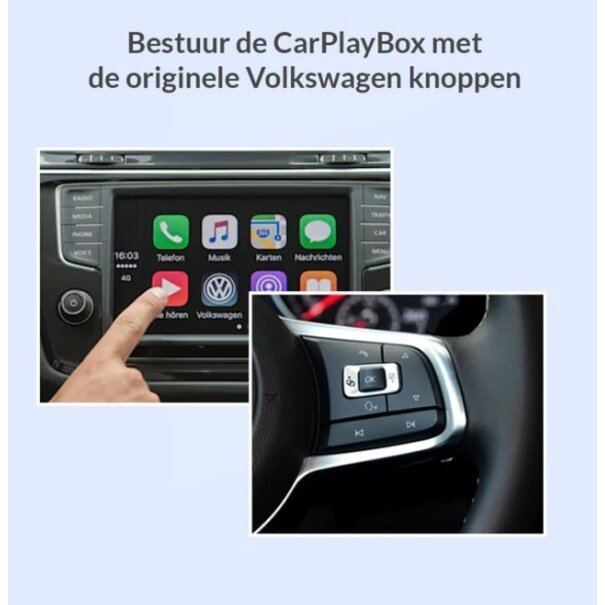 CarOptions CarPlayBox Volkswagen - Integreerd naadloos Carplay & Android Auto op je originele scherm - Draadloos en bedraad