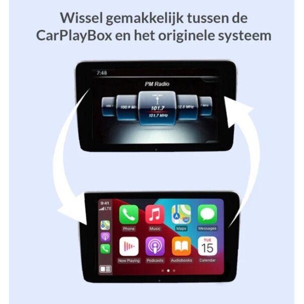 CarOptions CarPlayBox Mercedes- Integreerd naadloos Carplay & Android Auto op je originele scherm - Draadloos en bedraad