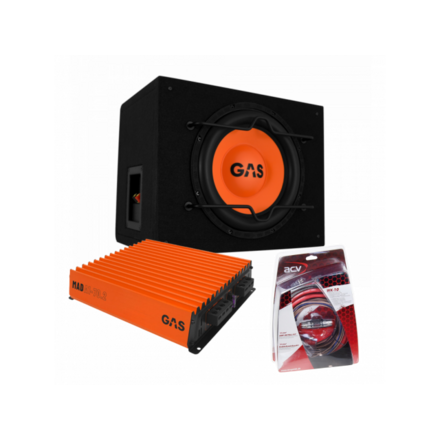 GAS Audio MAD - Subwoofer set MAD - B1-110 Subwoofer Kist + MAD A1-70.2 Amplifier + WK-10 kabelset