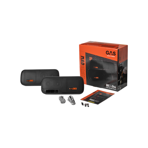 Gas Audio Power GAS Audio MAD BK2-344 - Opbouwspeaker 10 cm - 3-weg box speaker - Zwart - 2 Stuks
