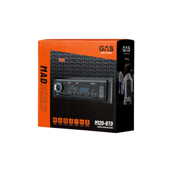 Gas Audio Power MAD M120BTD Autoradio - 1 DIN - BT / USB / AUX / DAB