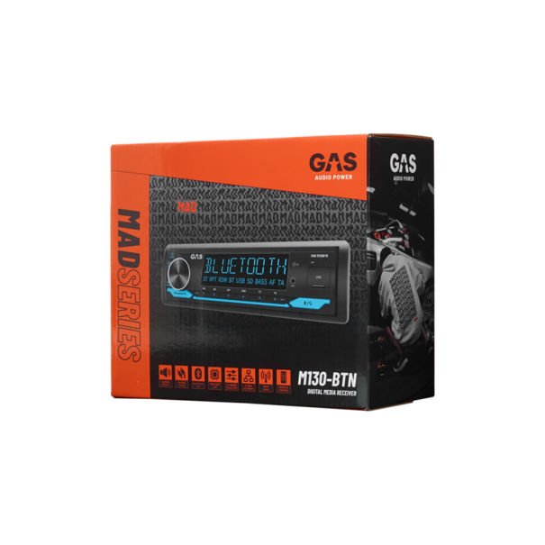 Gas Audio Power GAS Audio MAD M130BTN Autoradio - 1 DIN - BT / USB / AUX / DSP / RDS