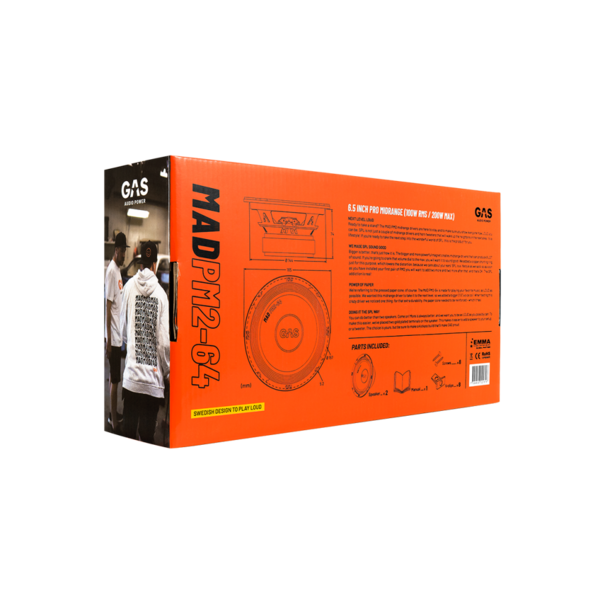 Gas Audio Power GAS Audio MAD Midrange Speakers - 16,5 cm - 200 Watt Max. - 2 Stuks - Luidsprekers