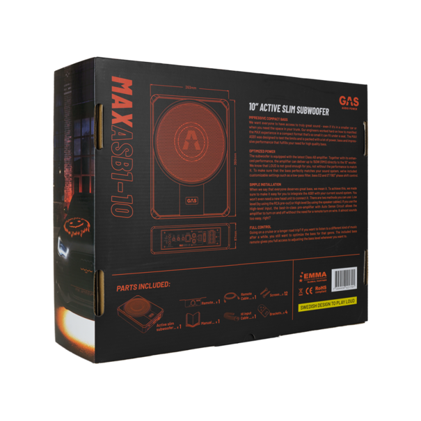 Gas Audio Power GAS Audio MAX ASB1-10 Actieve Underseat Subwoofer - 25 cm - 150 Watt RMS