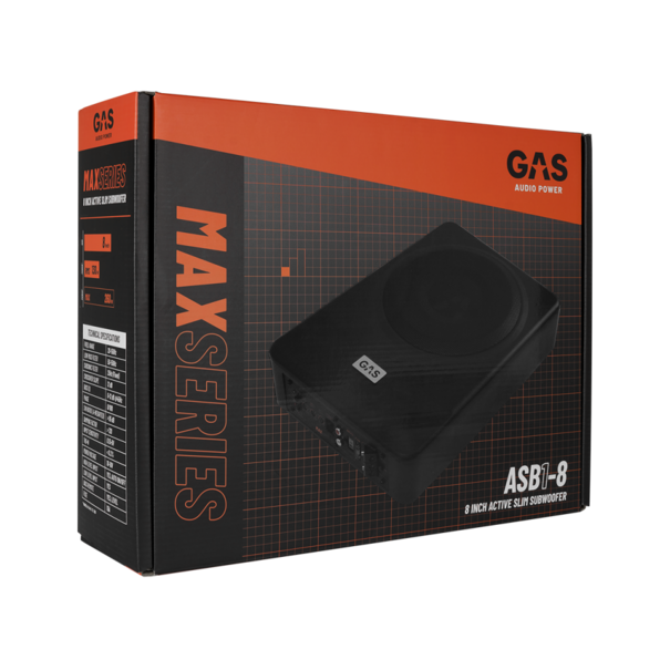 Gas Audio Power GAS Audio MAX ASB1-8 Actieve Underseat Subwoofer - 20 cm - 260 Watt Max.