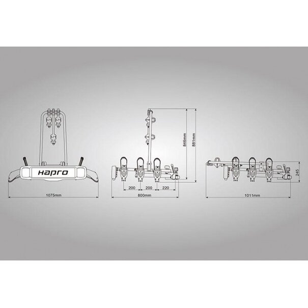 Hapro Hapro Atlas Active III - Fietsendrager - 3 Fietsen - Inklapbaar  - 17,8 kg -  13/7 polig