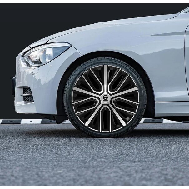 Sparco Sparco Wieldoppen Modena - 16-inch - Zwart / Zilver - Set van 4 stuks