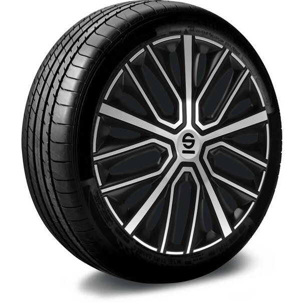 Sparco Sparco Wieldoppen Modena - 16-inch - Zwart / Zilver - Set van 4 stuks