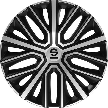 Sparco Wieldoppen Modena - 16-inch - Zwart / Zilver - Set van 4 stuks