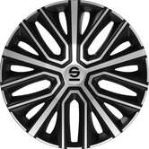 Sparco Wieldoppen Modena - 15-inch - Zwart / Zilver - Set van 4 stuks