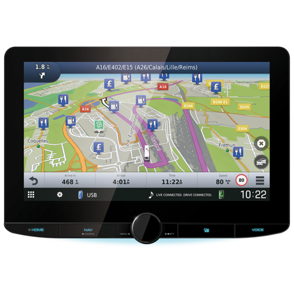 Kenwood Kenwood DNR992RVS - Multimediasysteem voor Camper & Vrachtwagen - Zwevend 10.1" HD scherm - Apple CarPlay & Android Auto