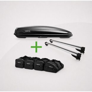 G3 Dakdrager CLOP Airflow 110cm + Dakkoffer Hapro Traxer 8.6 Antraciet 530 Liter + Hapro tassenset - COMBI DEAL!!