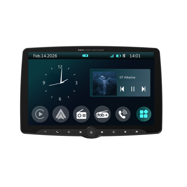 ESX ESX Vision VMX1401DAB – 14 inch / 35,5 cm scherm - 1-DIN autoradio - DAB+ - Apple CarPlay & Android Auto - Multimedia - MODEL 2026!