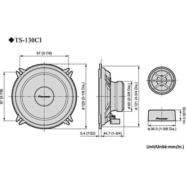 Pioneer Pioneer TS-130Ci - Autospeaker -  130 Watt Max