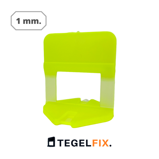 TegelFix 1 mm.  Levelling Clips 1 mm. 100 stuks Electric Green