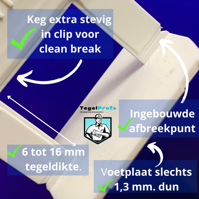 Straxxo ® Levelling clips 3 mm voor tegels 6–14 mm – 2000 stuks