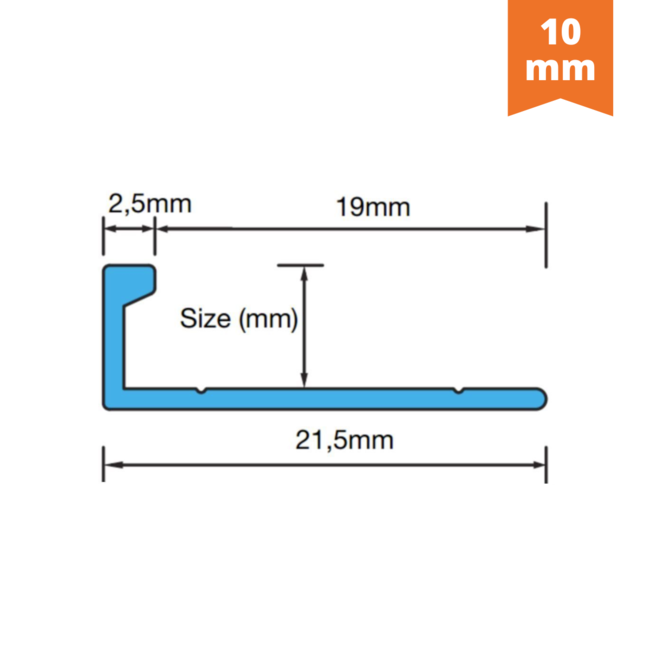 Ox Tools OX Tegelprofiel Eltex Alu Recht Matzilver 10 x 2700 mm