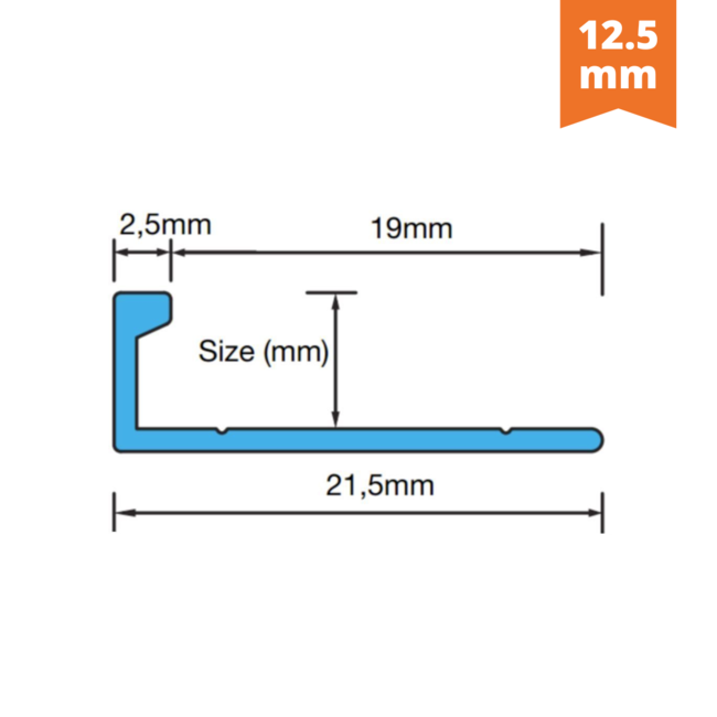 Ox Tools OX Tegelprofiel Eltex Alu Recht Matzilver 12.5 x 2700 mm