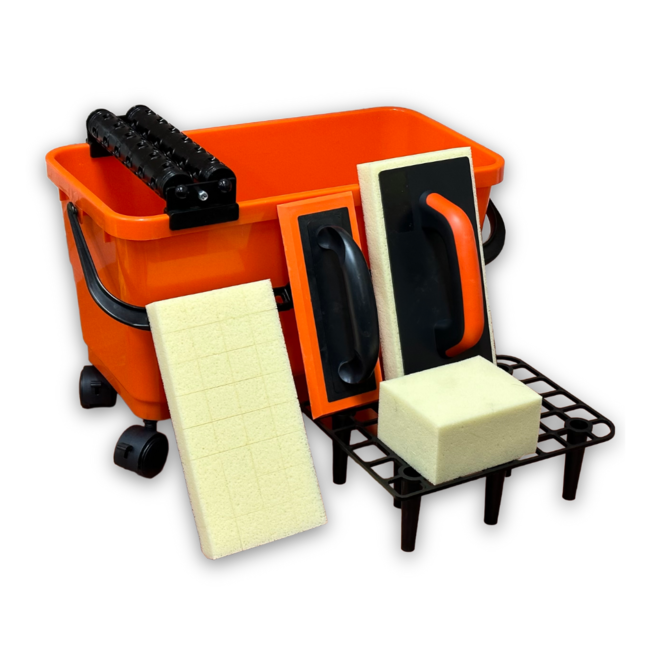 Straxxo Sponsbak Pro Set met 2 Sponsspaan, Voegspaan softrubber en Blokspons