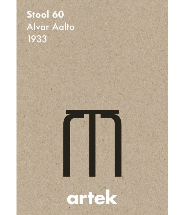 Artek  Artek - Stool 60, Griege poster 50 x 70