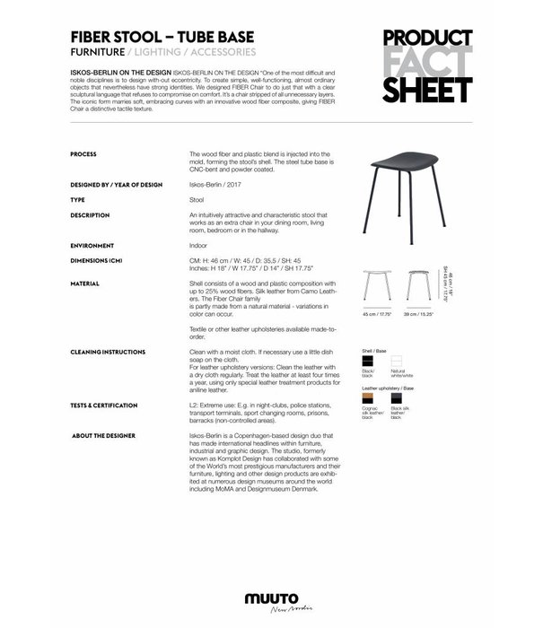 Muuto  Muuto Fiber Counter Barkruk, tube voet