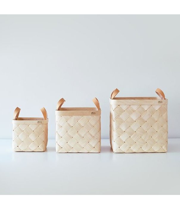 Verso Design  Lastu Baskets birch, leather handles