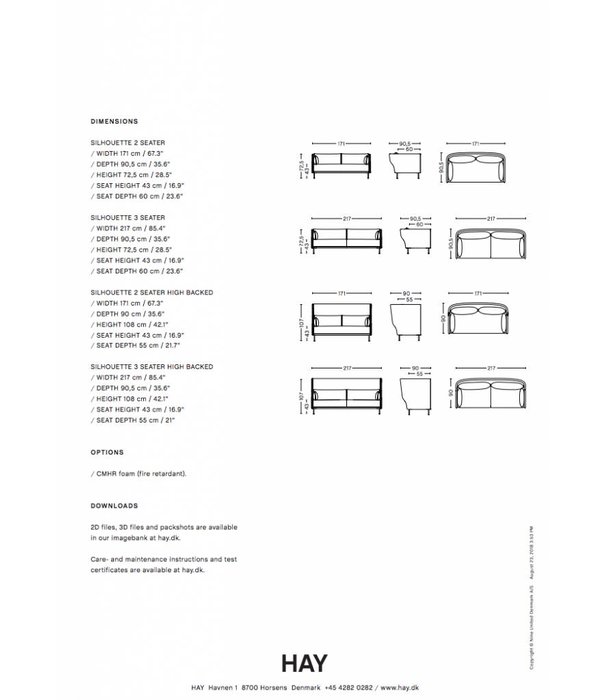 Hay  Hay - Silhouette 3 seater sofa