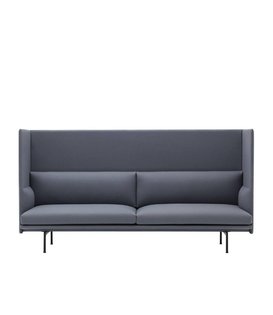 Muuto Outline High-back 3-seater Sofa Divina blue