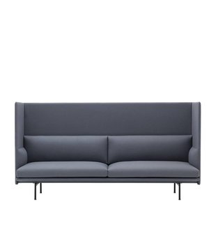 Muuto - Outline High-back 3-seater Sofa Divina blue