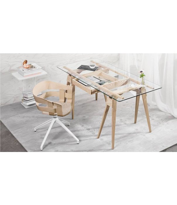 Design House Stockholm  Design House Stockholm - Arco desk oak - glass table top