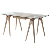 Design House Stockholm - Arco bureau eiken - glas top